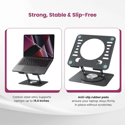 Portronics My Buddy K9 Lite Adjustable Laptop Stand with 360° Rotation Laptop Stand | Vishal Electronics Kolkata