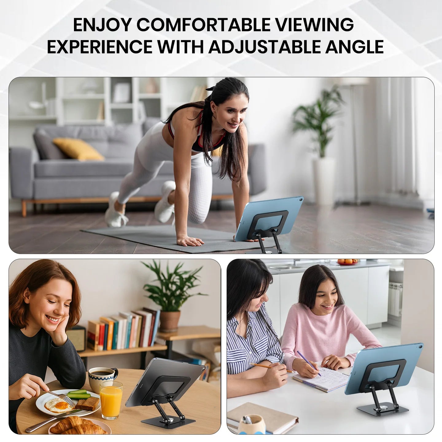 Portronics My Buddy A1 Tablet & Mobile Stand with 360° Rotation Tablet Stand | Vishal Electronics Kolkata