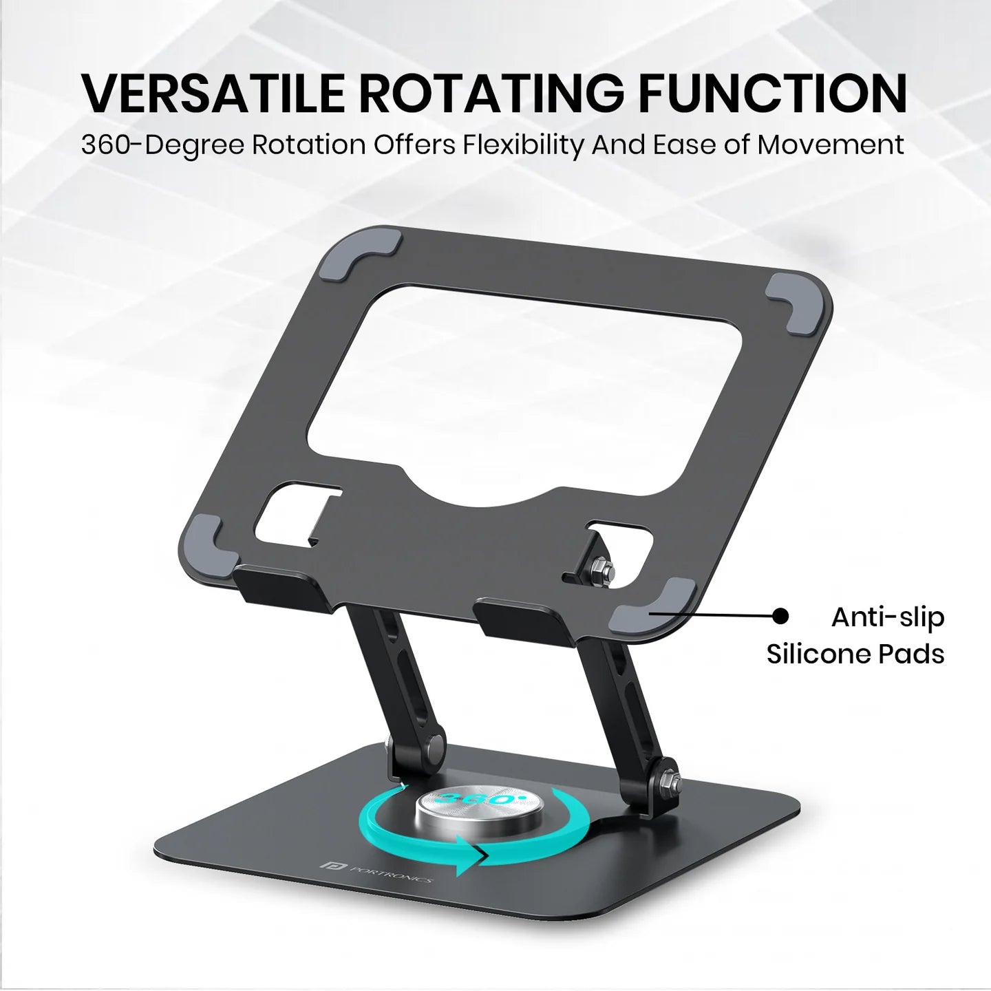 Portronics My Buddy A1 Tablet & Mobile Stand with 360° Rotation Tablet Stand | Vishal Electronics Kolkata