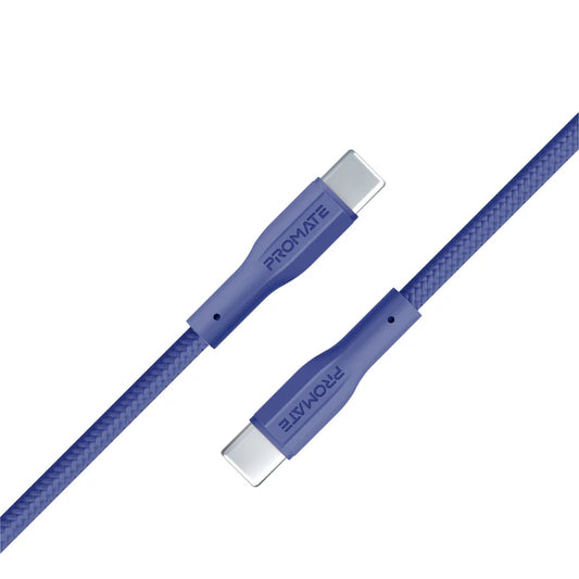 Promate Xcord-CC USB-C Cable 60W Power Delivery (Navy) Cable | Vishal Electronics Kolkata