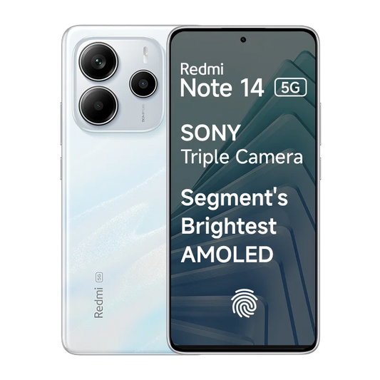 Redmi Note 14 5G (6GB+128GB) Mystique White Mobile & Smart Phones | Vishal Electronics Kolkata