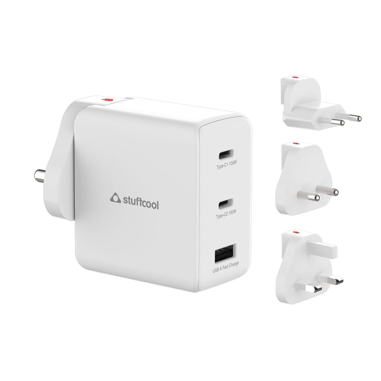 Stuffcool Nomad 100W Multi-Port Fast Charger with World Travel Plugs Wall Charger | Vishal Electronics Kolkata
