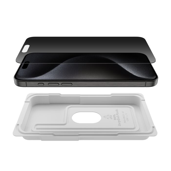 Belkin ScreenForce New TemperedGlass Privacy Treated Screen Protector for iPhone 15 Pro Max Privacy Glass | Vishal Electronics Kolkata