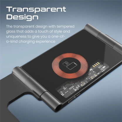 Promate AUROFOLD-TRIO 15W MagSafe Compatible 3-in-1 Foldable Wireless Charging Station | Vishal Electronics Kolkata