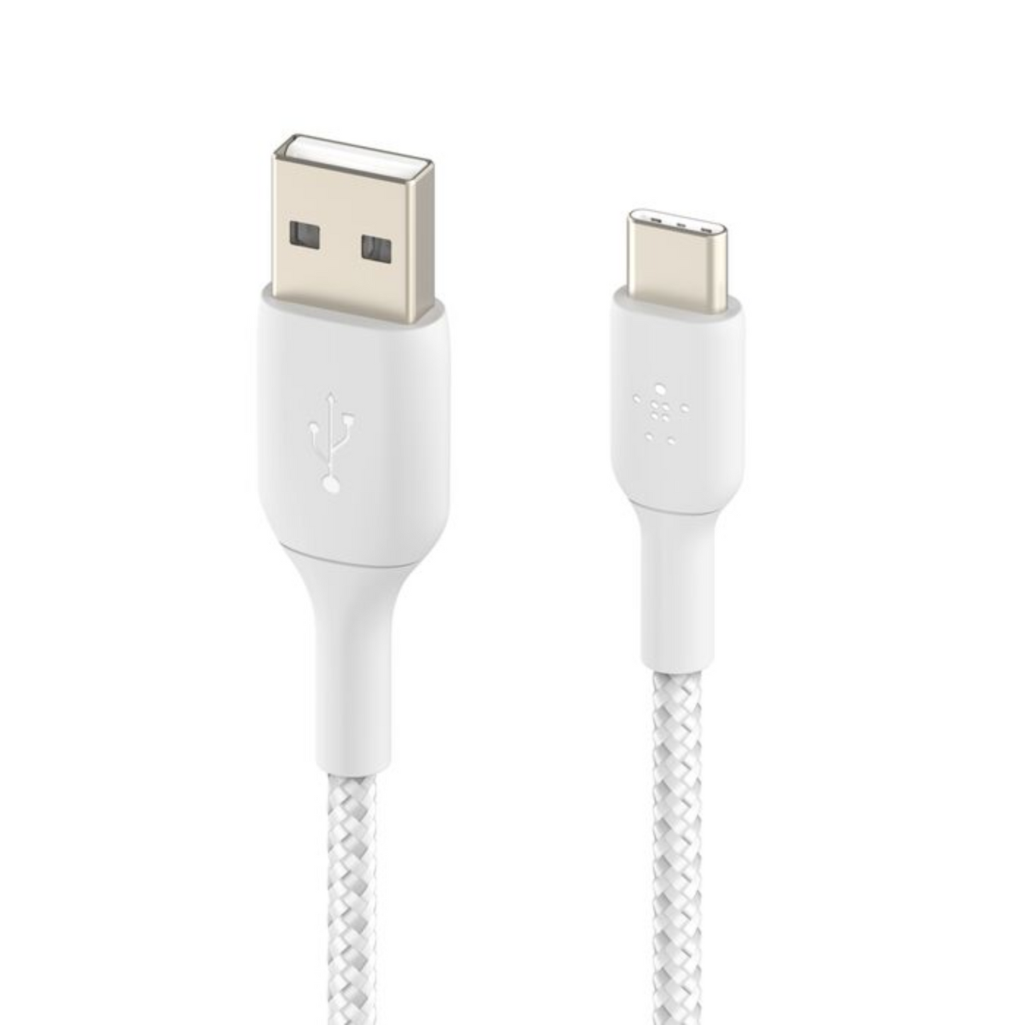 Belkin BoostCharge USB-A to USB-C Braided Cable 2m – White Charging Cable | Vishal Electronics Kolkata