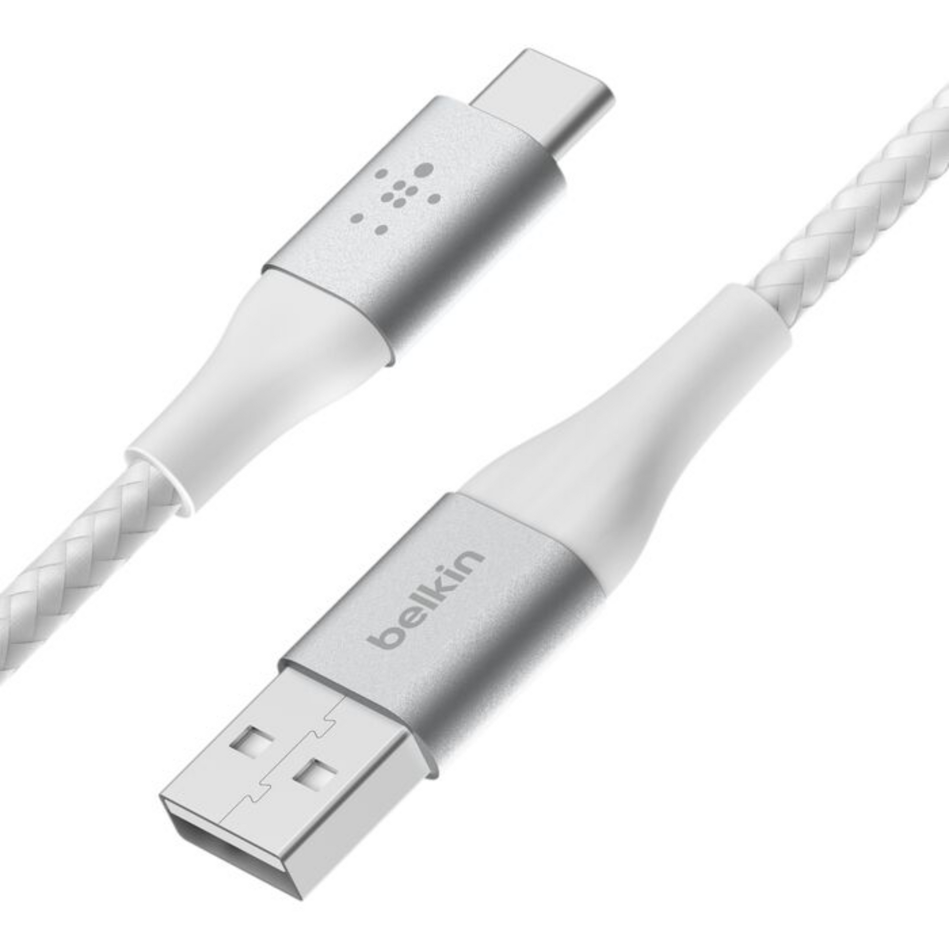 Belkin BoostCharge USB-A to USB-C Braided Cable 2m – White Charging Cable | Vishal Electronics Kolkata