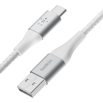Belkin BoostCharge USB-A to USB-C Braided Cable 2m – White Charging Cable | Vishal Electronics Kolkata