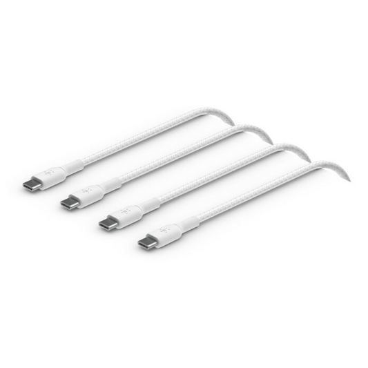 Belkin BoostCharge USB-C to USB-C Braided Cable 60W 2m – 2 Pack White Charging Cable | Vishal Electronics Kolkata
