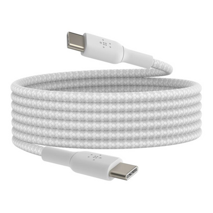 Belkin BoostCharge USB-C to USB-C Braided Cable 60W 2m – 2 Pack White Charging Cable | Vishal Electronics Kolkata