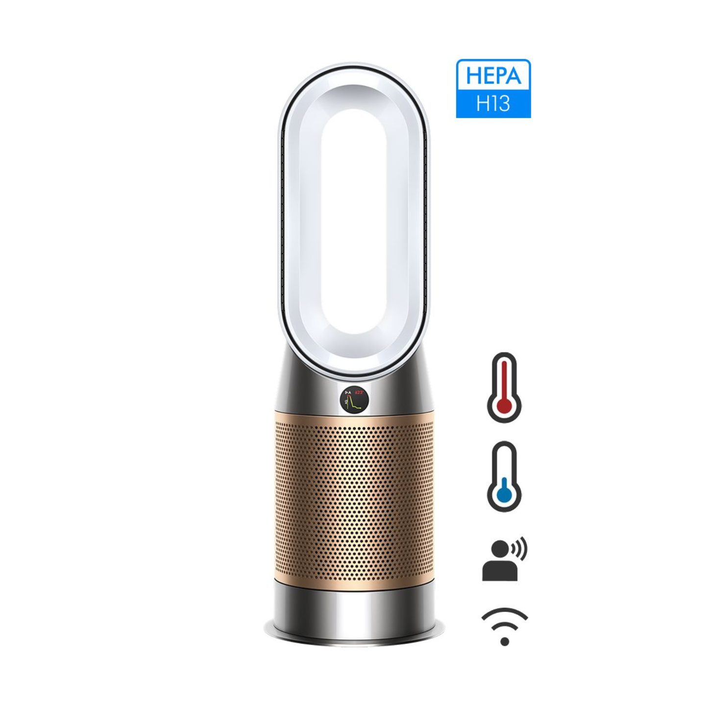 Dyson Purifier Hot+Cool HP2 De‑NOx (White/Gold) — HP12 Air Purifier | Vishal Electronics Kolkata