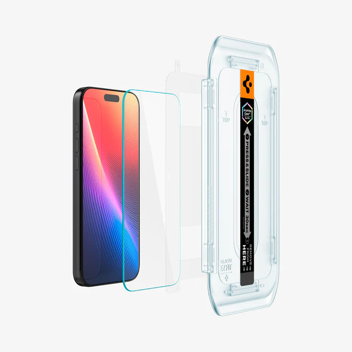 Spigen GLAS.tR EZ Fit Sensor Protected Tempered Glass Screen Protector for Apple iPhone 17 Pro Screen Protector | Vishal Electronics Kolkata
