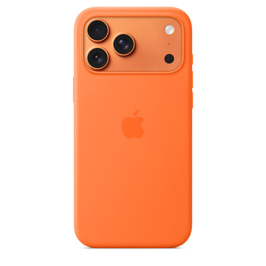 iPhone 17 Pro Max Silicone Case with MagSafe Orange Mobile Case | Vishal Electronics Kolkata