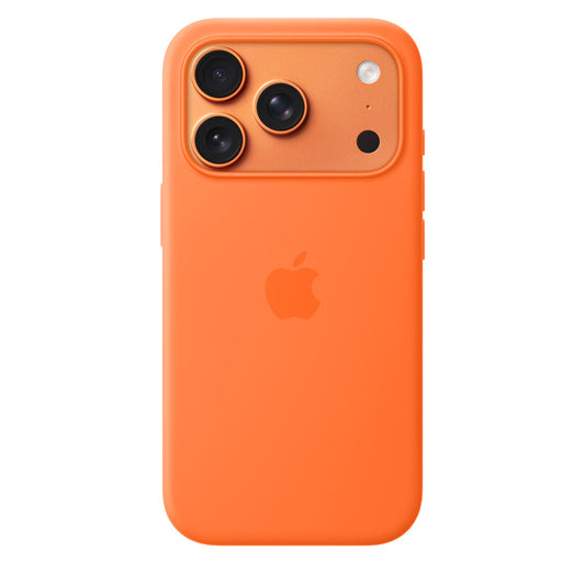iPhone 17 Pro Silicone Case With Magsafe Orange Mobile Case | Vishal Electronics Kolkata