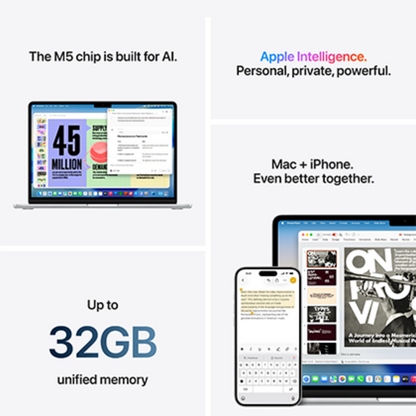 Apple MacBook Air M5 13-inch Laptop with Liquid Retina Display Laptop | Vishal Electronics Kolkata