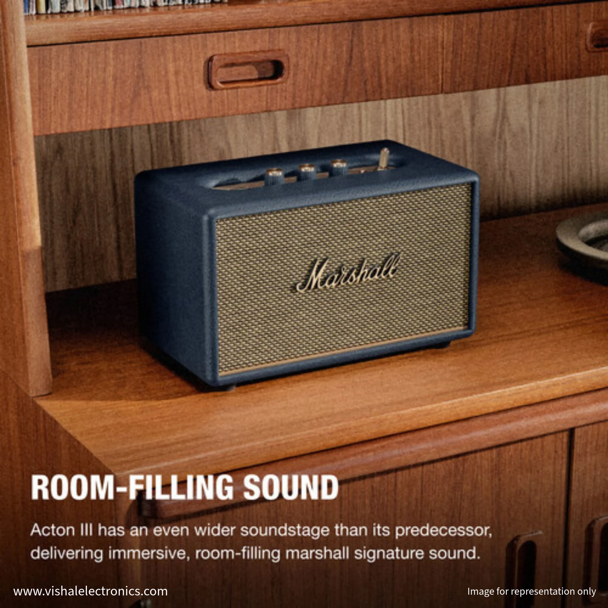 Marshall Acton III Bluetooth Home Speaker with Wide Stereo Sound & Iconic Marshall Design Speaker | Vishal Electronics Kolkata