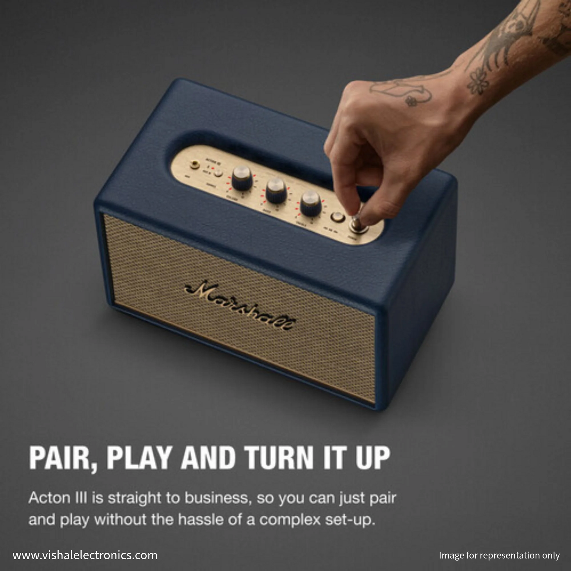 Marshall Acton III Bluetooth Home Speaker with Wide Stereo Sound & Iconic Marshall Design Speaker | Vishal Electronics Kolkata