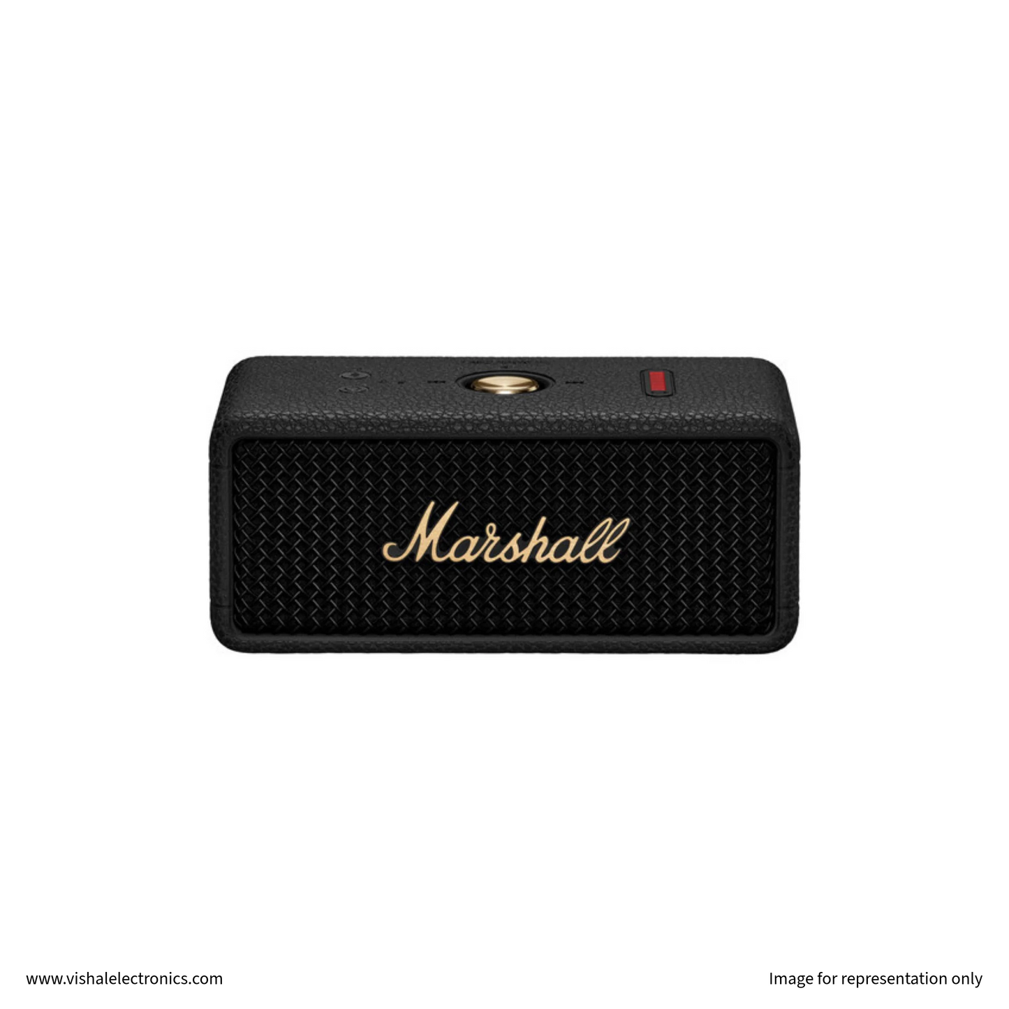 Marshall Emberton III Portable Bluetooth Speaker with True Stereophonic Sound & 32+ Hours Battery Black And Brass Speaker | Vishal Electronics Kolkata
