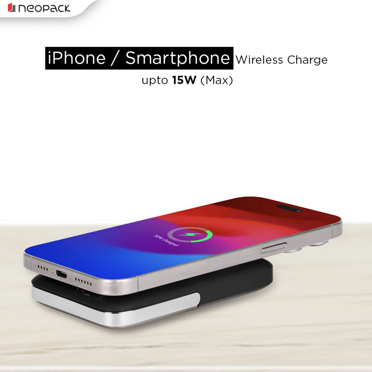 Neopack 3-in-1 Wireless Powerpack 10000mAh MagSafe Compatible - Space Grey Power Bank | Vishal Electronics Kolkata