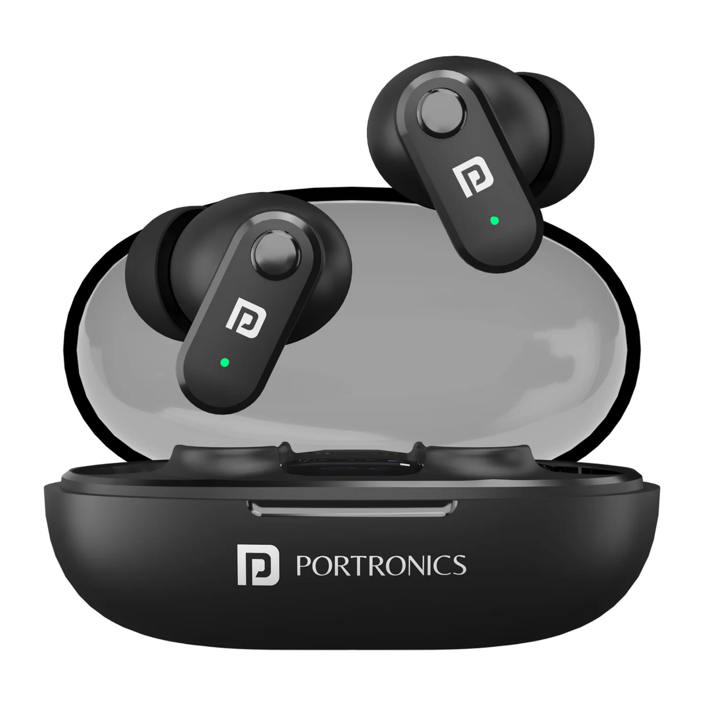 Portronics Harmonics Twins S16 TWS Earbuds with 10mm Drivers & LED Display True Wireless Earbuds | Vishal Electronics Kolkata