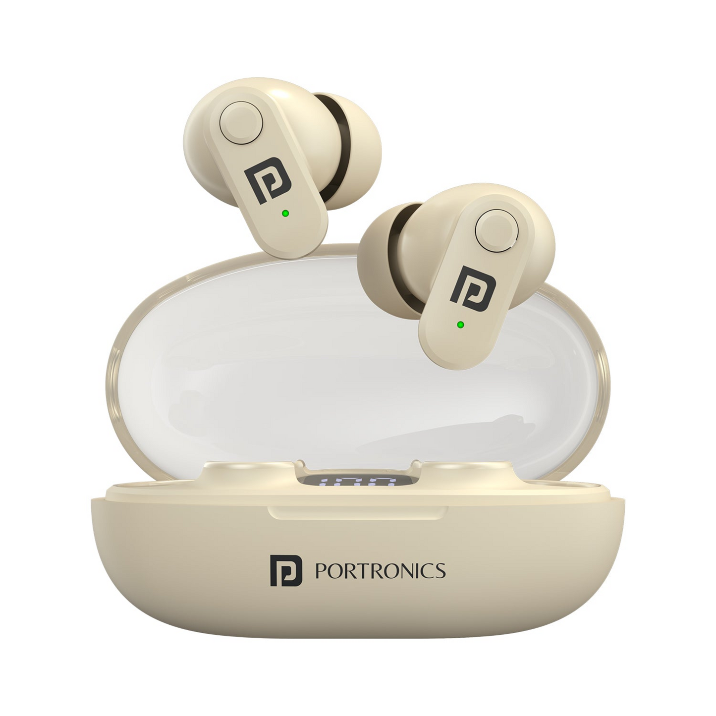 Portronics Harmonics Twins S16 TWS Earbuds with 10mm Drivers & LED Display True Wireless Earbuds | Vishal Electronics Kolkata
