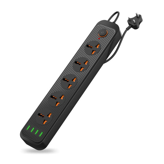 Portronics Power Plate 6 Extension Board with 4 USB Ports Black Extension Board | Vishal Electronics Kolkata