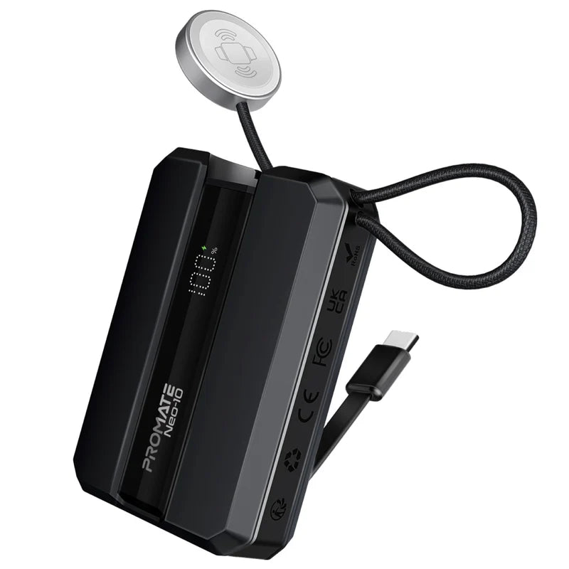 Promate NEO-10 30W Power Bank 10000mAh Black Power Bank | Vishal Electronics Kolkata
