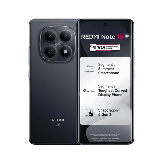 Redmi Note 15 5G Black 8GB 128GB | 256GB Smartphone | Vishal Electronics Kolkata