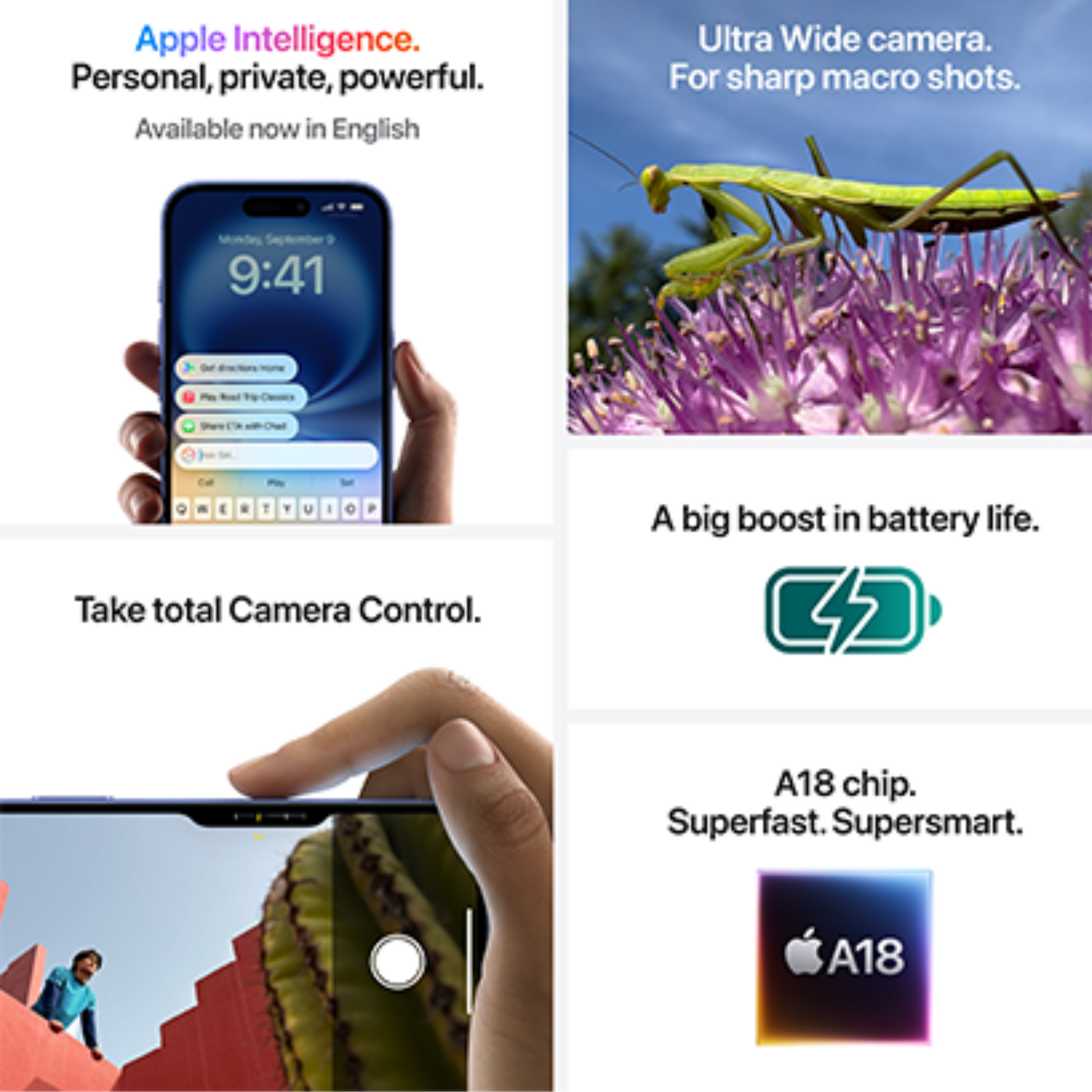 Apple iPhone 16 | A18 Chip, 48MP Camera, Apple Intelligence Smartphone | Vishal Electronics Kolkata